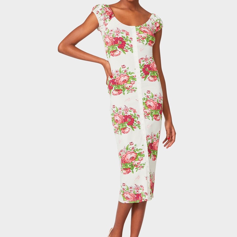 Betsey Johnson Vintage Like On-Off Shoulder Dress